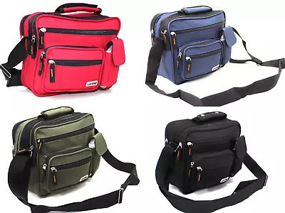 Men's Canvas Travel Cabin Multi Pocket Messenger Cross Body Bag Shoulder Bag • £12.99