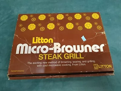 Vintage Litton Micro Browner Plate Steak Grill White Retro W/temp Sensor Used • $19.99