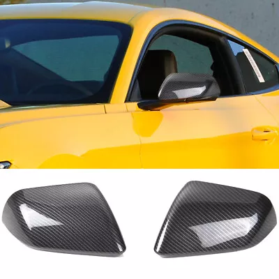 Carbon Fiber Rear View Wing Mirror Cover Trim Housing Shell For Ford Mustang 15+ • $31.99