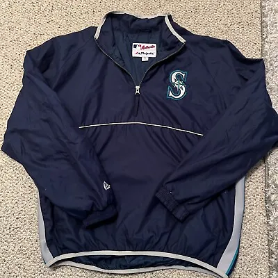 MLB Seattle Mariners Majestic Pullover Jacket Mens XL • $39.99