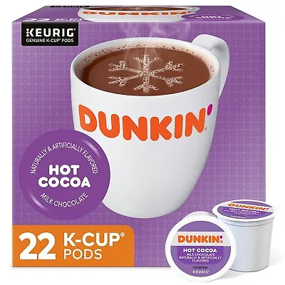 Dunkin' Milk Chocolate Hot Cocoa 0.51 Oz. Keurig K-Cup Pods 22/Box • $23.17