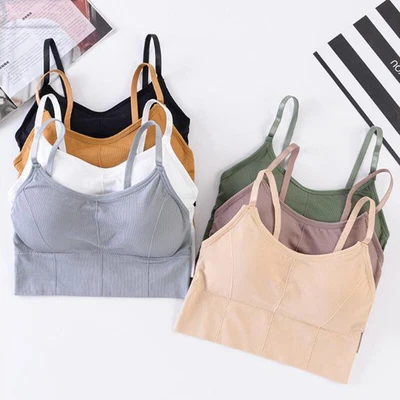 £5.62 • Buy Sexy Padded Bra Women Crop Tops Vest Bustier Beach Tank Tops Bralette Backless&