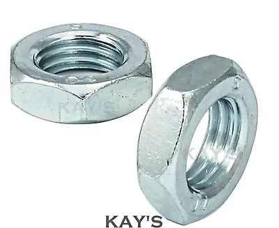 Half Lock Nuts Zinc Plated Steel Bzp M3 M4 M5 M6 M8 M10 M12 M14 M16 M20 M24 M30 • £0.99