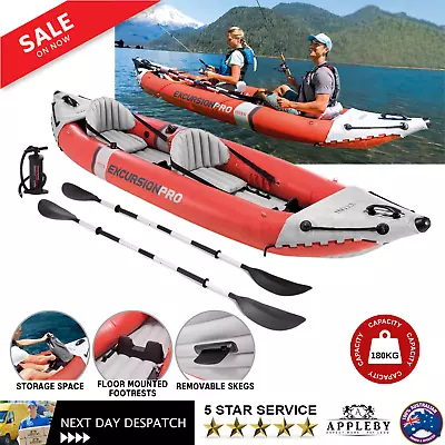 $497.72 • Buy Intex Inflatable 2 Person Kayak Boat Aluminium Oars Pump Outdoor Boating Fishing