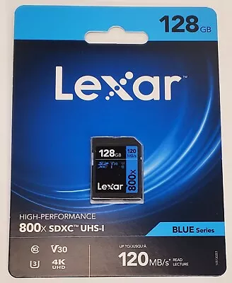 Lexar High-Performance 800x 128GB  SDXC UHS-I Cards Up To 120MB/s DSLR/Camcorder • $17.49