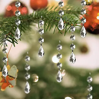 Christmas Ornaments Crystal Tree Decorations 30Pcs Acrylic Clear Hanging Crysta • $14.70
