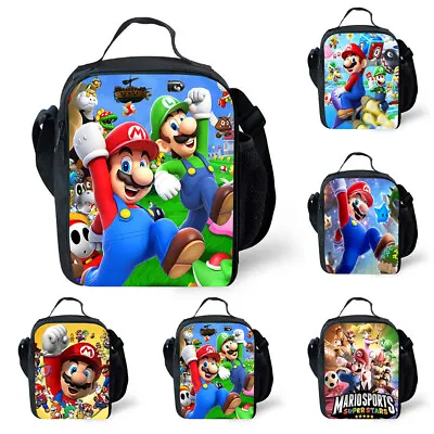 £11.19 • Buy Super Mario Lunch Bag Kids Picnic Lunch Box Student School Food Storage Bag Tote