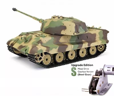 1/16 Scale German King Tiger Henschel Heavy Tank 2.4Ghz R/C HL3888A-1Upg 7.0 • $143.99