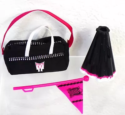 Monster High Doll Fearleading Purrsephone Meowlody Toralei Gym Bag Megaphone • $12.99