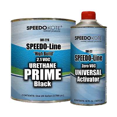 BLACK Automotive 2.1 Low VOC 2K Urethane Primer Black Gallon Kit SMR-221B/222 • $122.55