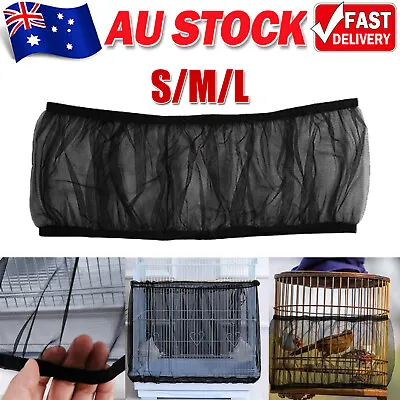 Shell Skirt Mesh Cover Pet Bird Cage Guard Nylon Net Seed Catcher S-L Black AUS  • $5.44