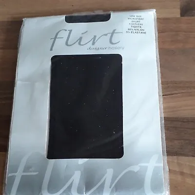 £2.99 • Buy Flirt Designer Microfibre Short Footless Black Nylon Tights. One Size