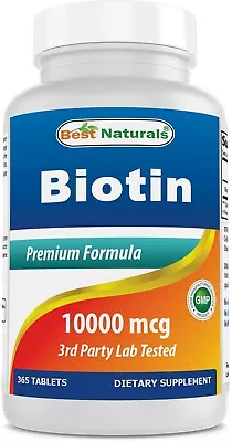 Best Naturals Biotin 10 000 Mcg (10mg) 365 Tablets • $19.99