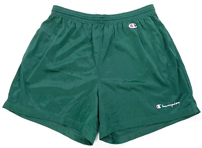 Rare Vintage CHAMPION Signature Spell Out Mesh Athletic Shorts 90s Green Large L • $29.99
