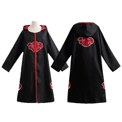 Anime Naruto Akatsuki Uchiha Sasuke Cosplay Costume Cloak Robe Ninja Wind Coat • $26.25
