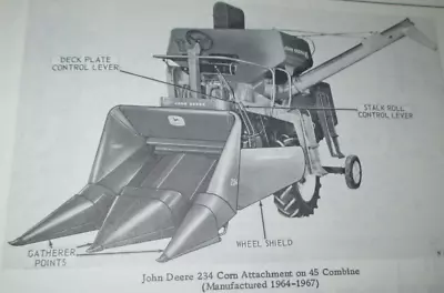 John Deere 234 Corn Attachment Head Parts Catalog Manual Book 2/68 JD ORIGINAL! • $12.74