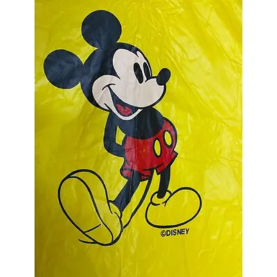 Vtg Disney Parks Mickey Mouse Adult Yellow Rain Poncho W/Hood Vinyl • $7