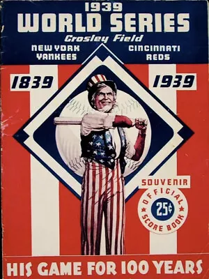 $3.95 • Buy 1939 World Series Program Cover NY Yankees Vs Reds Crosley Field Copy