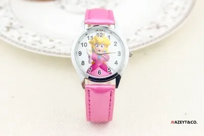$14.95 • Buy Super Mario Character Princess Peach Cartoon Electronic Quartz Watch Hot Pink