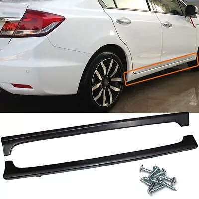 For 2012-15 9th Honda Civic Edan Tr Style Rocker Panel Side Skirt Extension Lip • $82.90