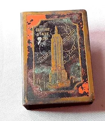 1930s Art Deco Empire State Building Match Box Holder Souvenir Copper • $29.95