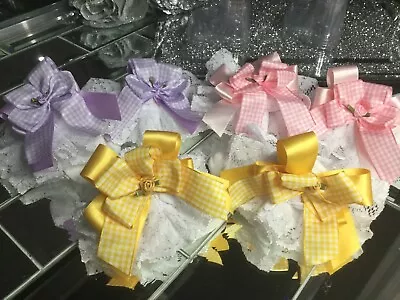 £4.99 • Buy ❤️ Girls ANKLE Ruffle Frilly Socks Lace Gingham Check Bow School Frilly Sock  ❤️