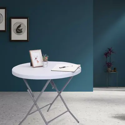 $59.99 • Buy 31.5'' Plastic Circular Portable Folding Table Round White