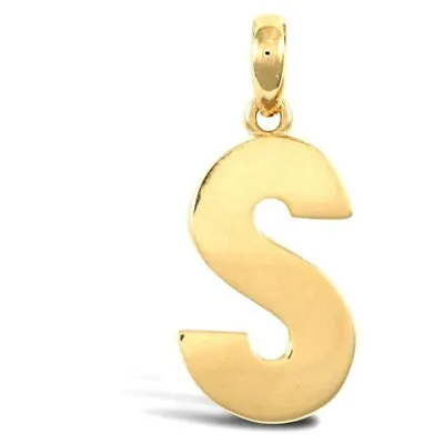 Initial S 9ct Gold Pendant Solid Gold Letter Initial 9ct Yellow Gold • £59.99