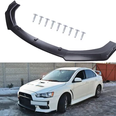 For Mitsubishi Lancer 2002-2017 Front Bumper Lip Spoiler Splitter Body Kit Black • $80.36