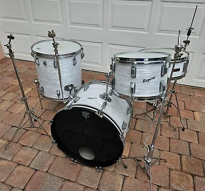 ROGERS Vintage Holiday 20 16 12 White Oyster Pearl Drum Set Kit With Hardwear • $1795