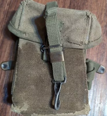 US Military Canvas Small Arms Ammunition Magazine Case Pouch Bag Vintage Army • $16.99