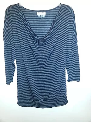 Michael Stars 3/4 Sleeve Black Gray Stripe Maternity Top Size OS New Without Tag • $15.95