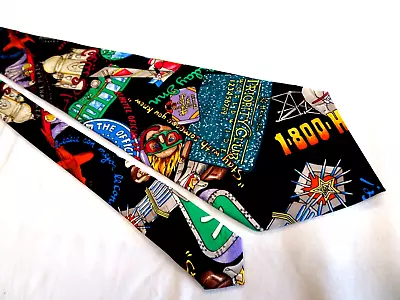 NICOLE MILLER 1994 Various Hotels Theme 100% Silk Hand Made Print Tie NWOT • $5.99