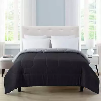 Reversible Microfiber Comforter Black Full Queen Adult Unisex • $21.58