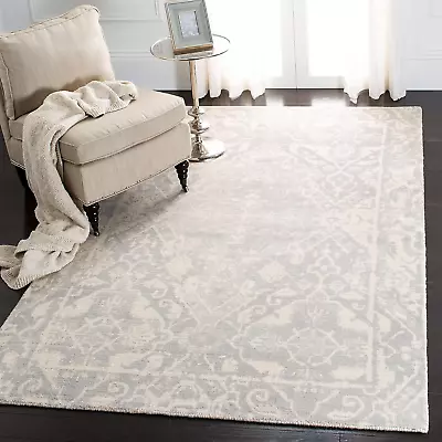 Restoration Vintage Collection Area Rug - 9' X 12' Light Grey & Ivory Handmade • $570.99