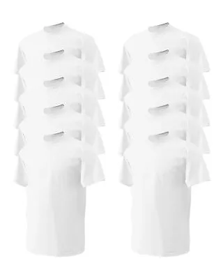 Gildan Adult T-Shirts DryBlend 50/50 Cotton/polyester G800 White 10 Lot • $35
