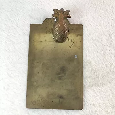 Vintage Solid Brass Clipboard Pineapple Clip Memo Holder Notes  • $25