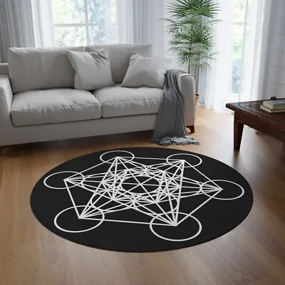 Archangel Metatron Cube Grid Round Carpet Rug Sacred Geometry Magic Circle • $150