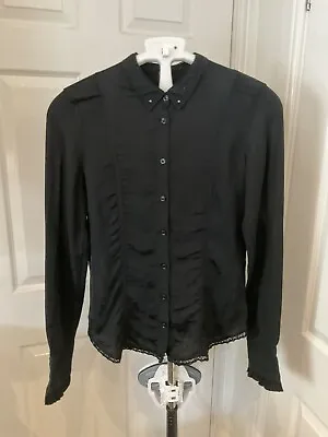 £56 • Buy HIGH USE  Claire Campbell Blouse Shirt  Size 10 Black Buttons Italian Designer