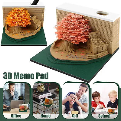 3D Desk Notepad Creative 3D Memo Pad With Pen Holder Tear-Away DIY 3D Art DaxxT • $33.19