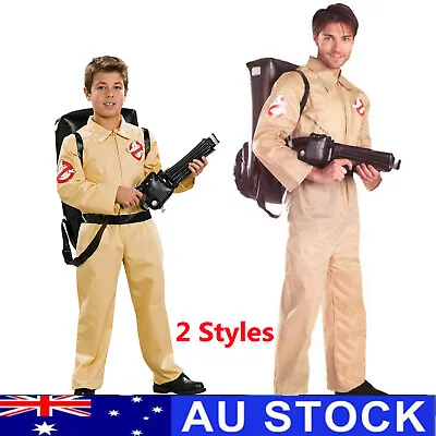 2 Styles Ghostbusters Jumpsuit Backpack Costume Bodysuit Outfits Fancy Dress AU • $23.89