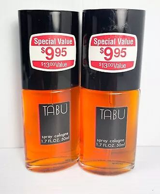 New (2) TABU Spray Cologne By Dana 1.7 Fl Oz *RARE VINTAGE ORIGINAL • $29.99