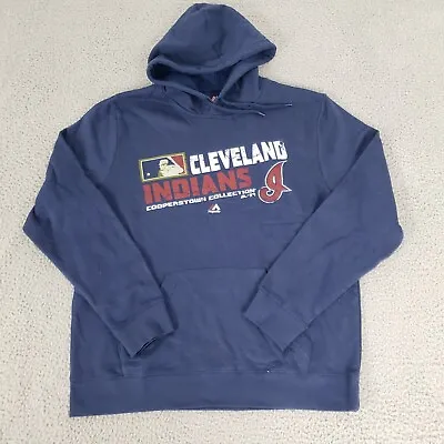 Cleveland Indians Jacket Mens Large Blue Majestic Cooperstown Collection New • $11.99