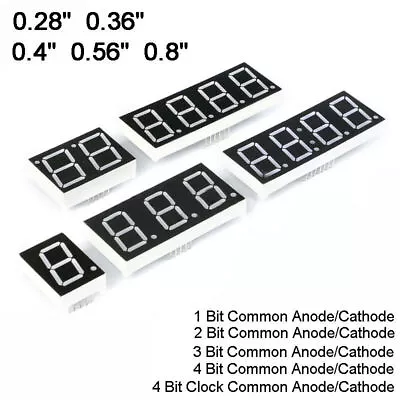 0.28/0.36/0.4/0.56/0.8  Red Led Display 7 Segment Common Cathode/Anode 1-4 Digit • $48.36