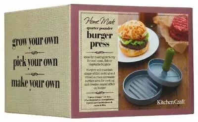 KitchenCraft Home Made Quarter Pounder Burger Press And Shaper With Recipe Alum • $48.15