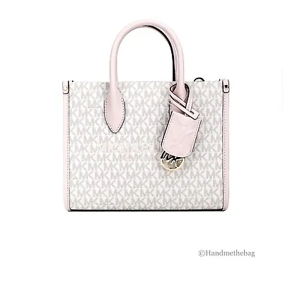 Michael Kors Mirella Small Powder Blush PVC Top Zip Shopper Tote Crossbody Bag • $109