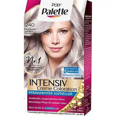 Poly Palette Intensive Cream Coloration 240 Pudriges Silver Blond Level 3 115 OZ • £4.07