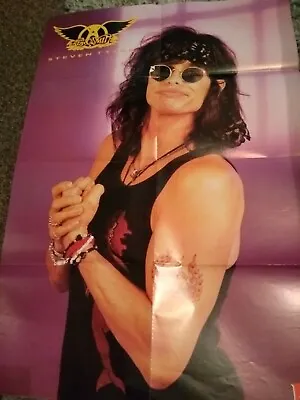 Aerosmith Steve Tyler Massive Vintage Rare Poster Skid Row Reverse Metal Rock • £8