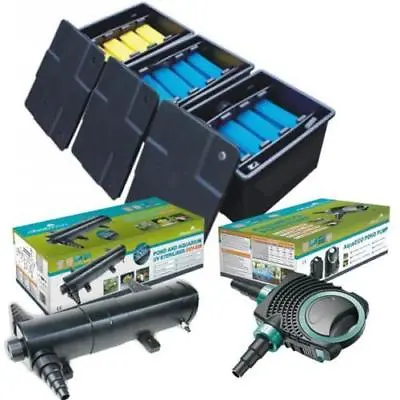 £98.99 • Buy Complete Koi Fish Box Filter System / Pond Pump / UV Steriliser / Flexible Hose