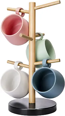 Wisuce Bamboo Mug Holder Tree Thicker Base Coffee Cup Holder Stand For Counter • $19.54